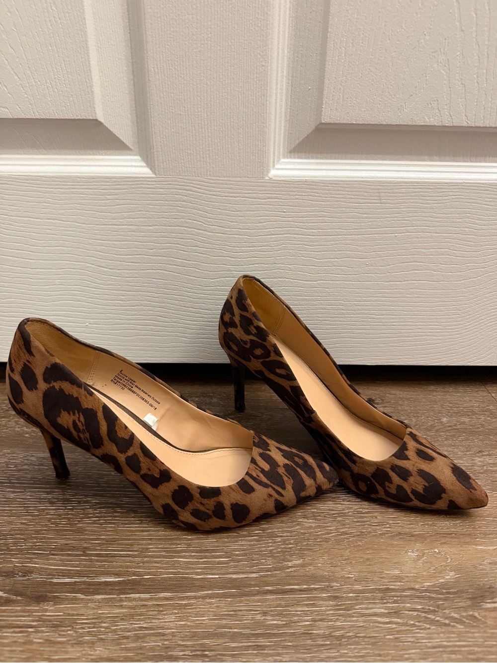 Leopard Print Pointed Toe Pumps - Brown/Black, Women’s Size 9